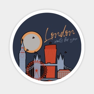 London Awaits: Iconic Cityscape & Typography Magnet